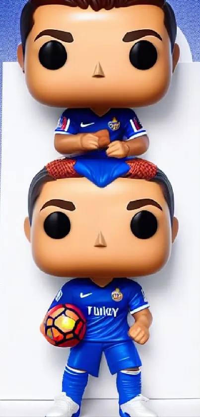 Soccer Funko Pop collectibles in blue.