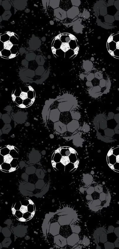 Dynamic black soccer ball wallpaper for mobile.