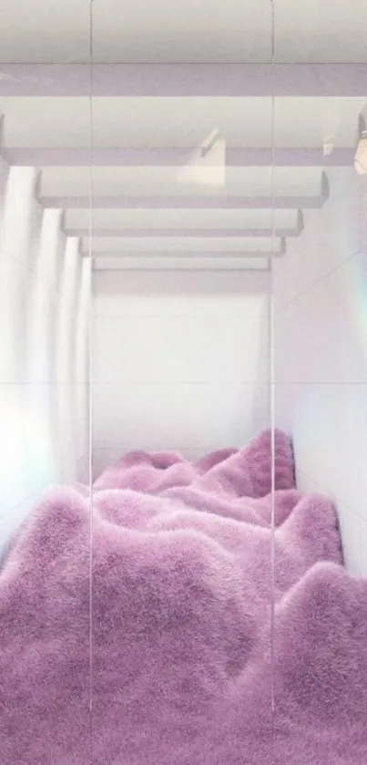 Fluffy pink textures in a modern minimalist design wallpaper.