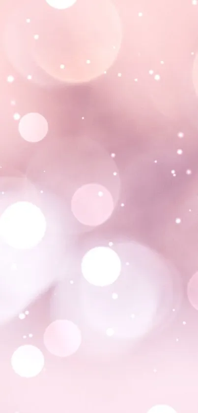 Soft pink glow wallpaper with dreamy bokeh effect for a tranquil mobile background.