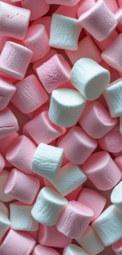 Pink and white marshmallow mobile wallpaper.