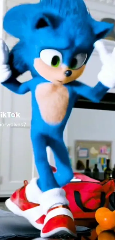 Sonic the Hedgehog character in an animated wallpaper