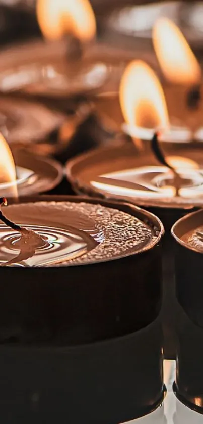 A tranquil arrangement of glowing candles.