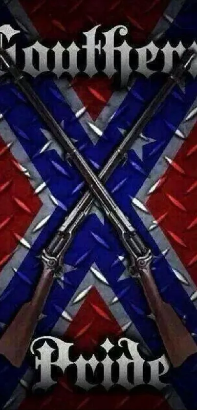 Southern pride wallpaper with rifles and bold colors