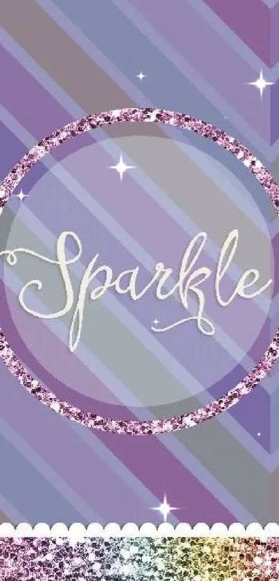 Purple sparkle wallpaper with glitter accents.