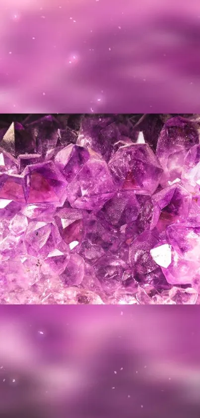 Vibrant amethyst crystal wallpaper for mobile, showcasing sparkling purple hues.