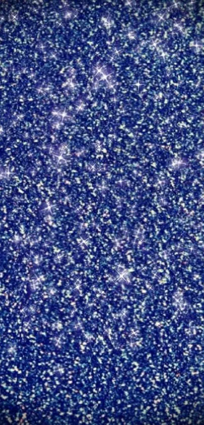 Sparkling blue glitter wallpaper with starry effects.