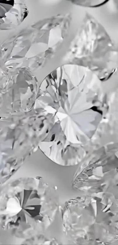 Close-up of sparkling diamonds, showcasing brilliance.
