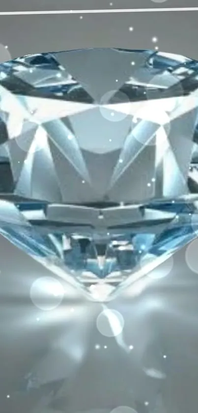 A sparkling diamond on a light blue background, perfect for mobile wallpaper.