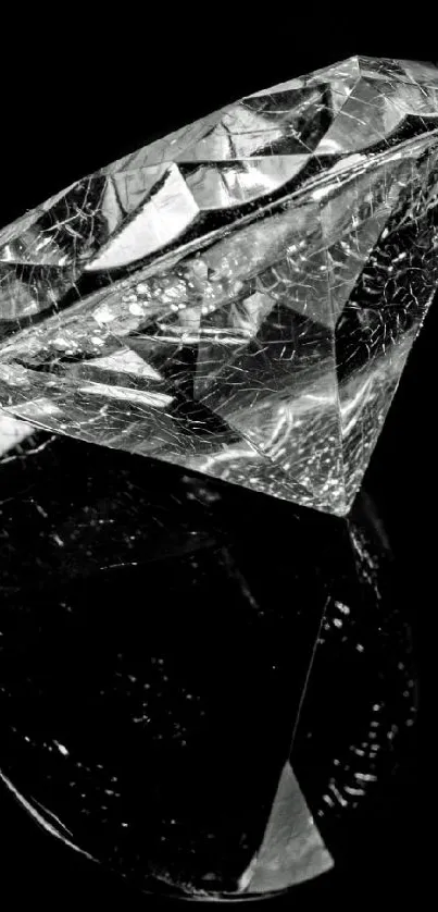 Sparkling diamond on black background, elegant and luxurious.