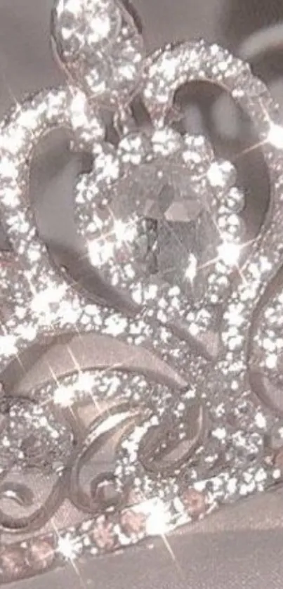 Mobile wallpaper featuring a sparkling diamond tiara against a soft background.