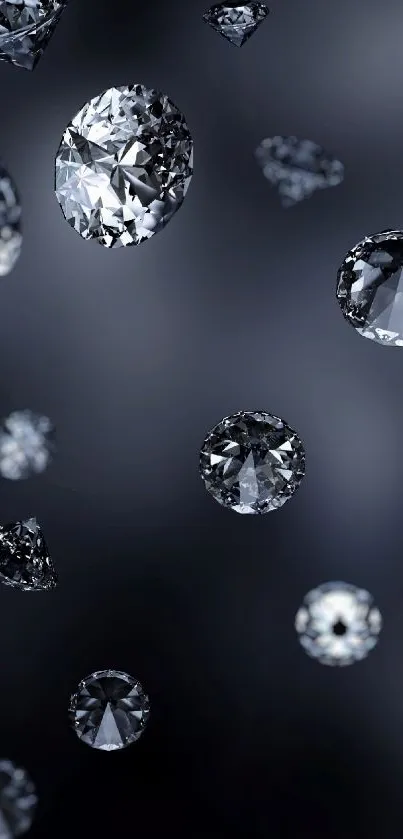 Sparkling diamond wallpaper on a dark background, perfect for mobile aesthetics.