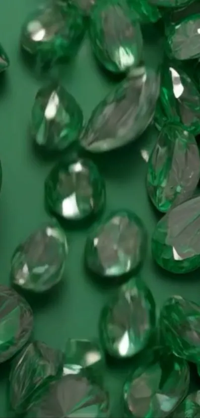 Mobile wallpaper with emerald green stones