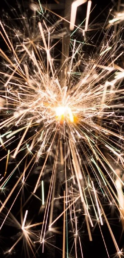 Dazzling sparkler burst against a dark background, perfect for festive celebrations.