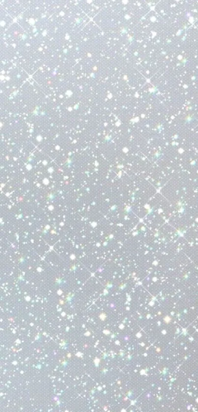 Silver sparkling glitter wallpaper with shimmer effect.