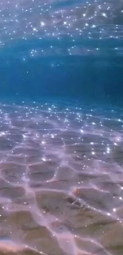 Sparkling ocean floor with shimmering reflections