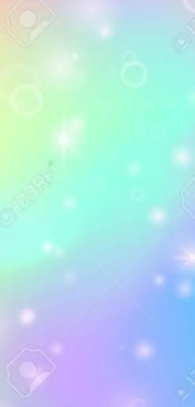 Ethereal pastel gradient wallpaper with sparkling light effects.