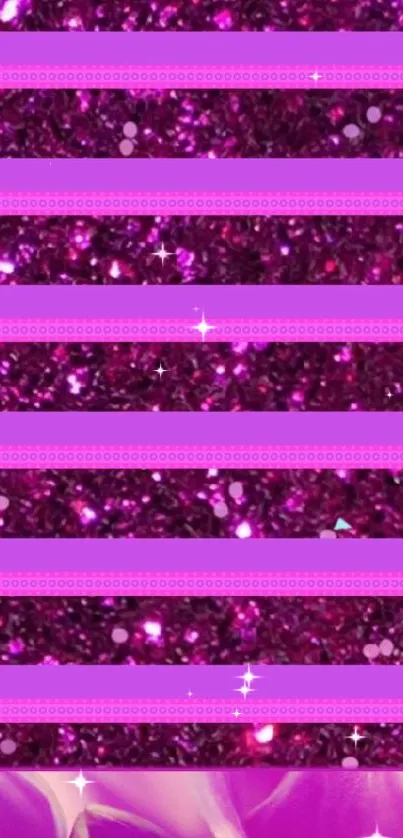 Abstract pink wallpaper with glittery stripes.