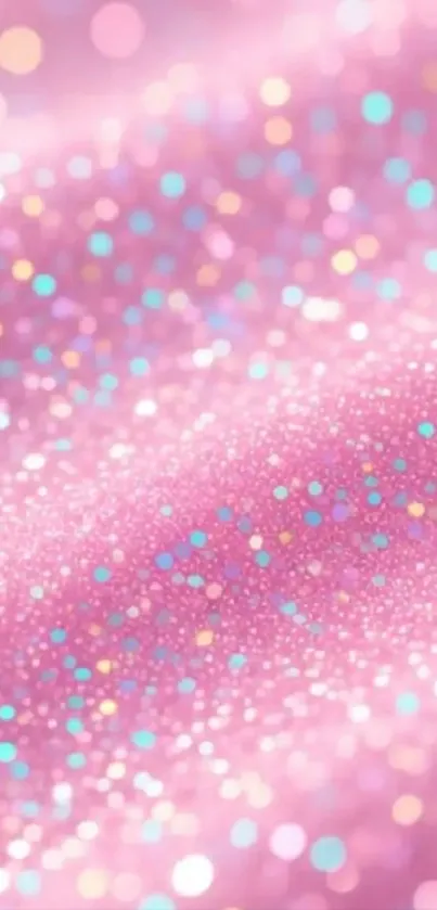 Vibrant pink glitter wallpaper with shimmering sparkles.
