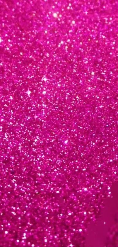 Vibrant pink glitter wallpaper with sparkling shimmer effect.