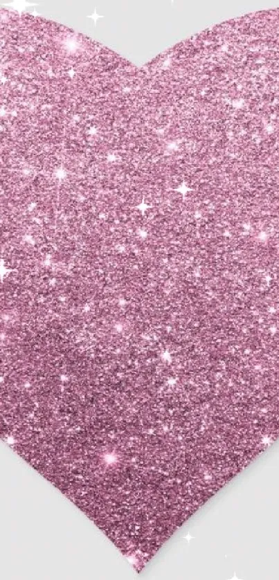 Sparkling pink glitter heart wallpaper design.