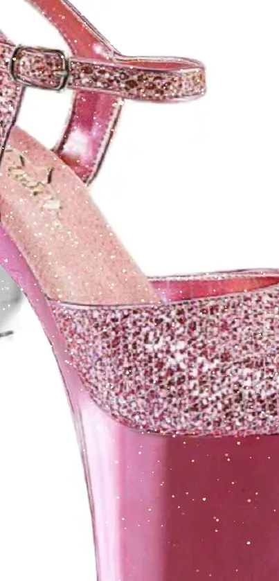 Sparkling pink high heels shoe wallpaper with glittery finish.