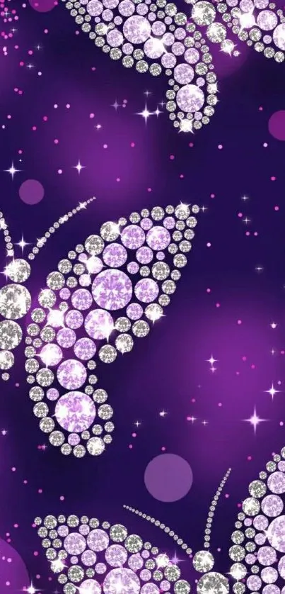 Diamond butterflies on a purple background.