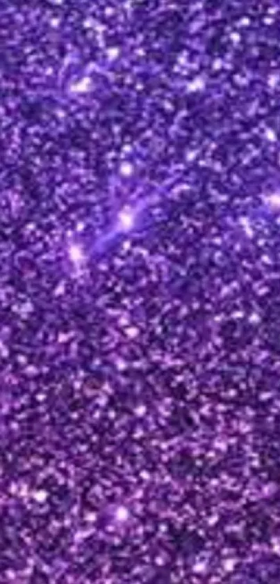 Purple glitter mobile wallpaper with sparkling effect.