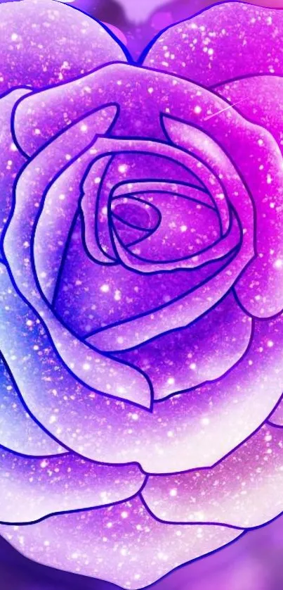 A sparkling purple rose wallpaper art.