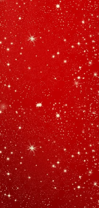 Sparkling starry red wallpaper for mobile phone backdrop.