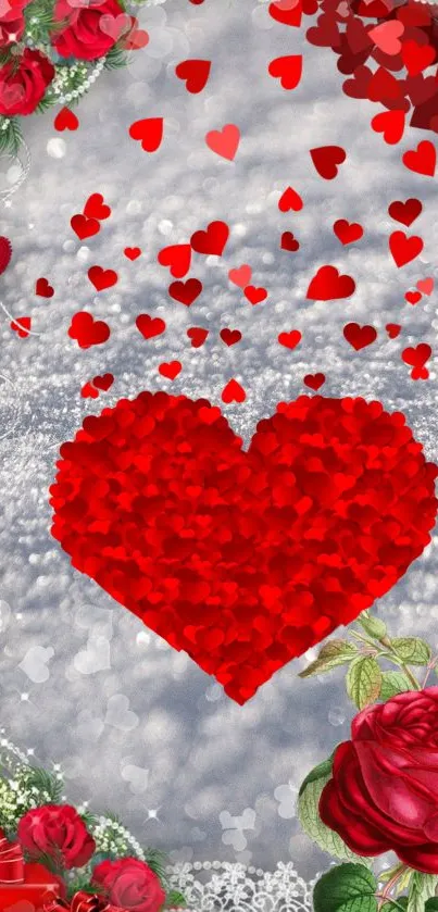 A close-up of sparkling snow texture with shimmering white crystals.