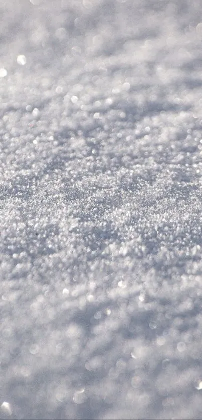 A close-up of sparkling white snow texture in a serene winter background.