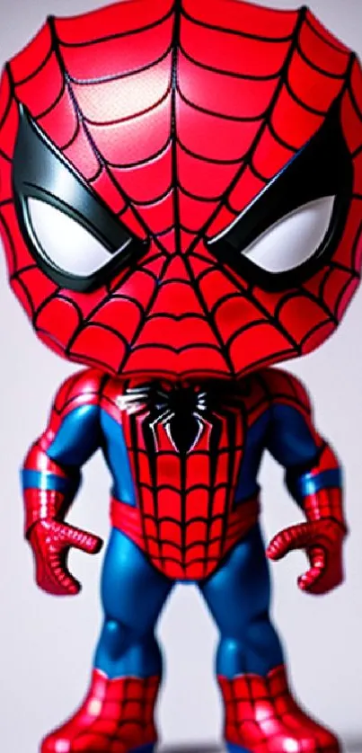 Red and blue Spider Hero figurine wallpaper with web design.