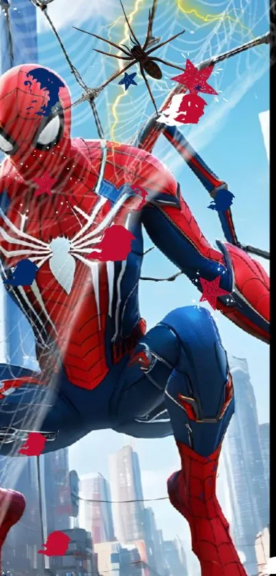 Spider-man Blue Captain America Live Wallpaper