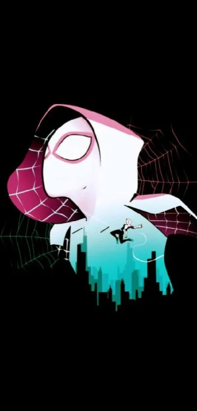 Spider-themed phone wallpaper with vibrant colors.