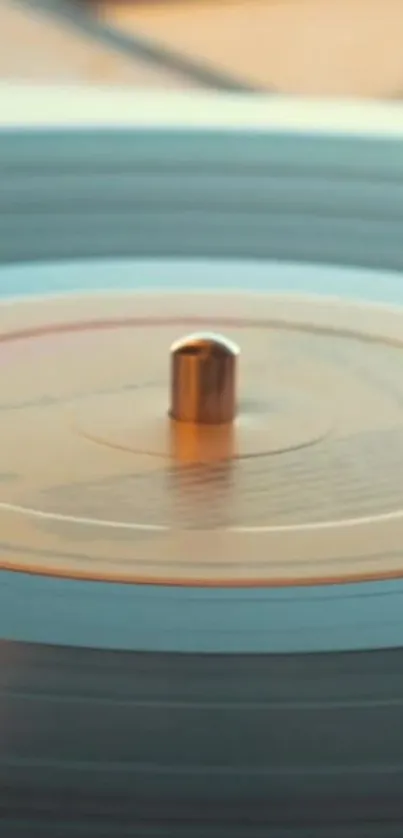 Close-up of a spinning vinyl record with vibrant colors and smooth motion.