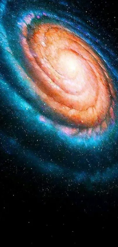 Vibrant spiral galaxy wallpaper for phone