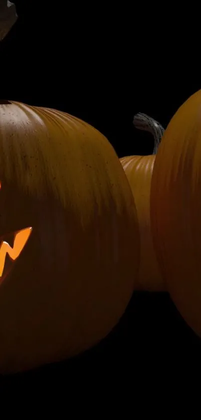 Spooky pumpkin wallpaper with glowing jack-o'-lanterns.