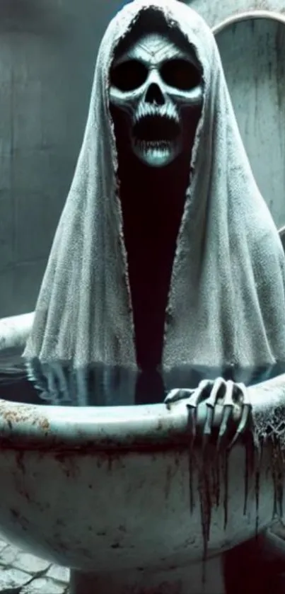Skeleton with towel in bathtub