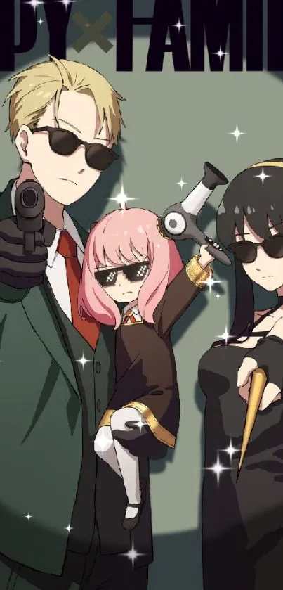 Spy Family anime wallpaper with stylish characters and a dynamic pose.