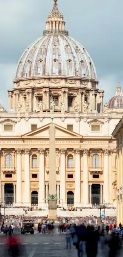 St Peter's Basilica under blue sky wallpaper