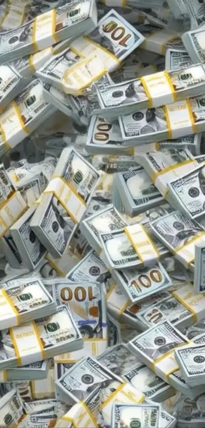 Stacks of US dollars creating a striking mobile wallpaper.
