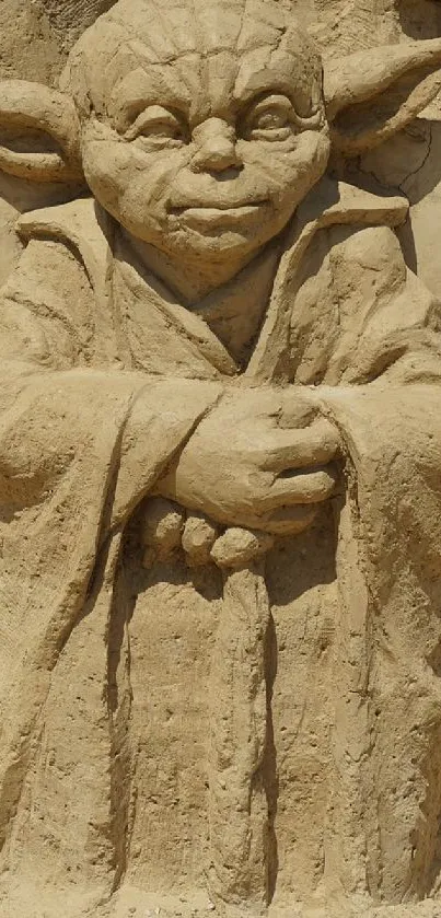 Star Wars sand sculpture with intricate detailing and iconic character design.