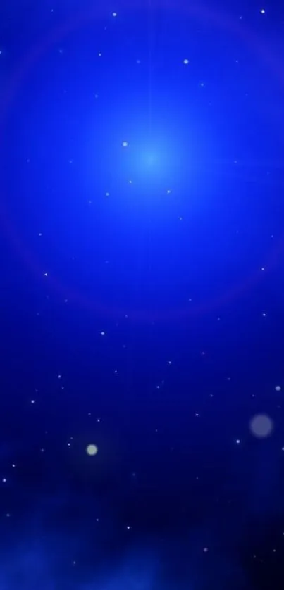 Starlit blue galaxy mobile wallpaper.