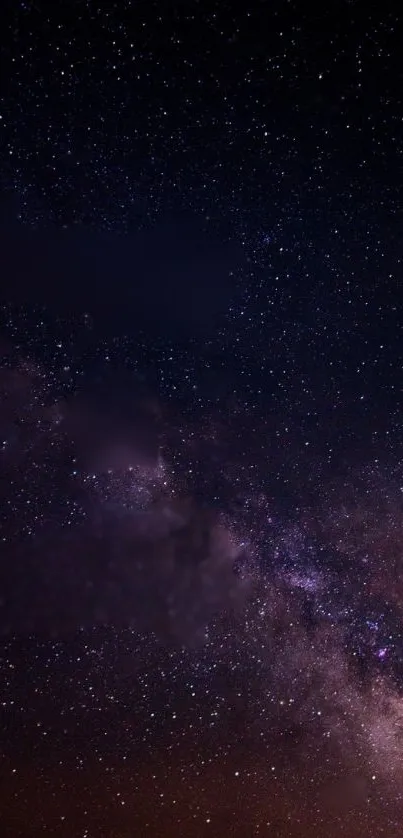 Mobile wallpaper featuring a starry night sky with visible galaxy patterns.