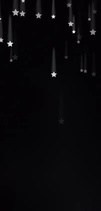 Elegant starlit night sky mobile wallpaper with cascading stars.