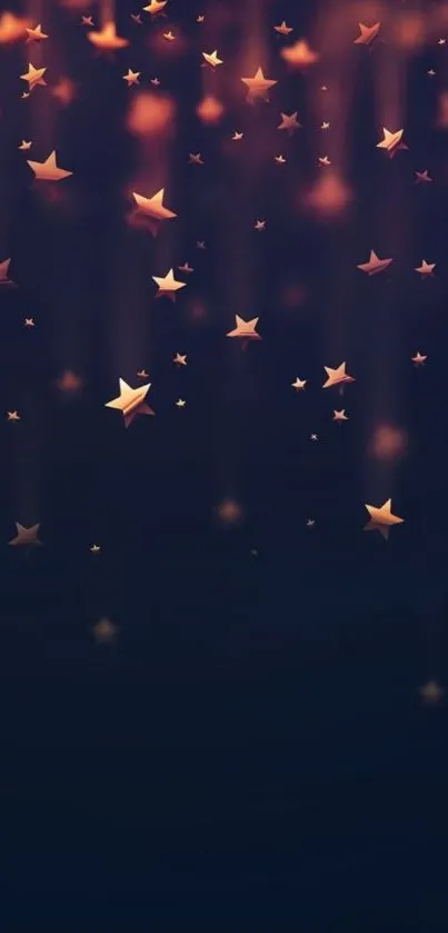 Glowing orange stars on a dark blue background, creating a starlit night sky effect.