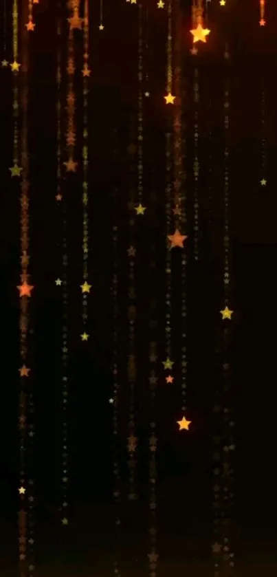 Mobile wallpaper with glowing stars on a dark background.