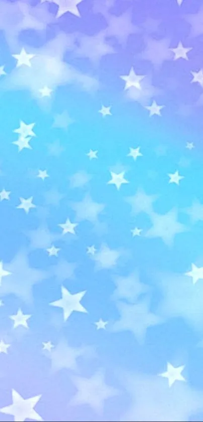 Dreamy blue and purple starry wallpaper with gradient effect.