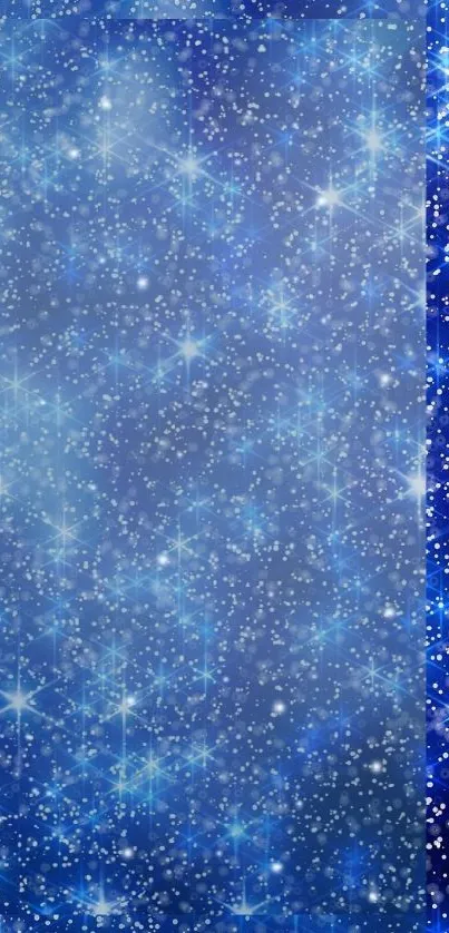 Starry blue galaxy wallpaper with cosmic stars.